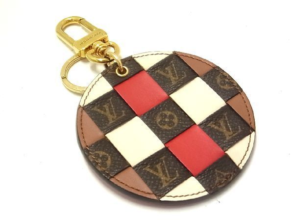 ■極美品■ LOUIS VUITTON ヴィトン M68657 モノグラム ポルト クレ バッグチャーム キーホルダー キーリング ブラウン系 AK7549