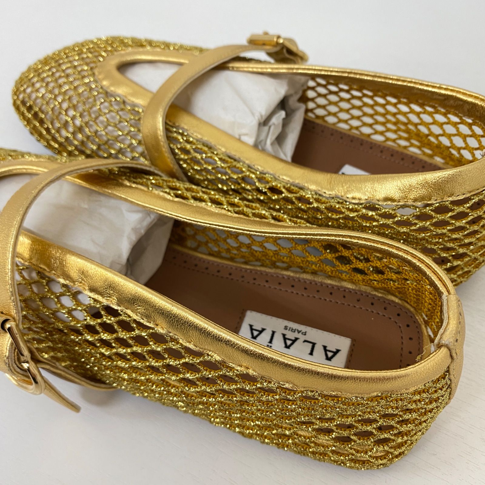 alaia メッシュシューズゴールド36