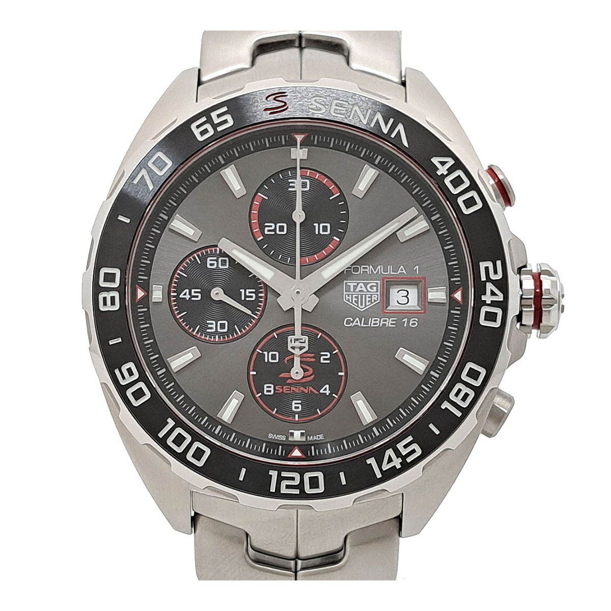 タグホイヤー フォーミュラ1 クロノグラフ アイルトン セナ CAZ201D.BA0633 自動巻き ステンレススティール メンズ TAG HEUER 時計