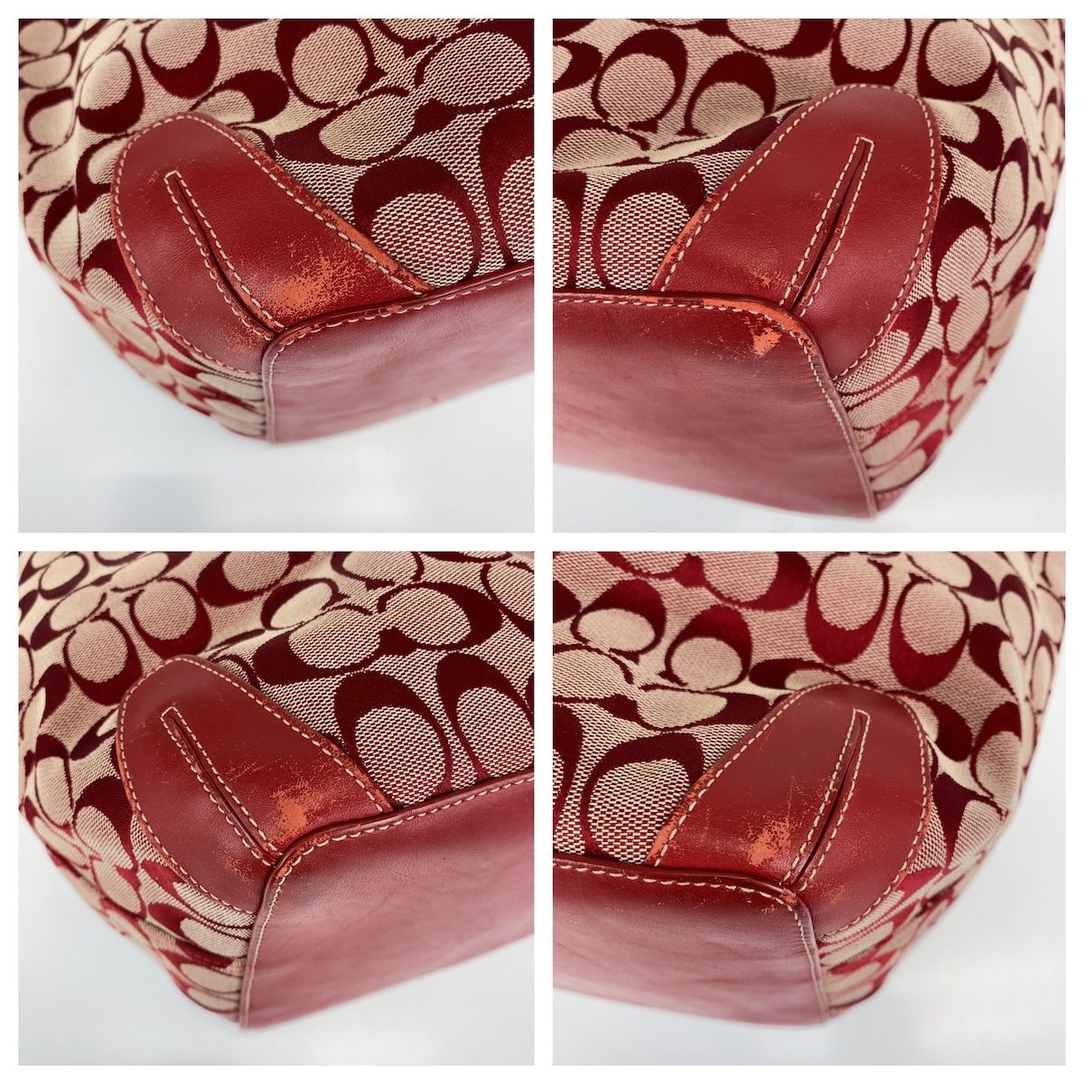 COACH シグネチャー キャンバス レザー シルバー金具 レッド COACH(コーチ) / シグネチャー/ショルダーバッグ/キャンバス