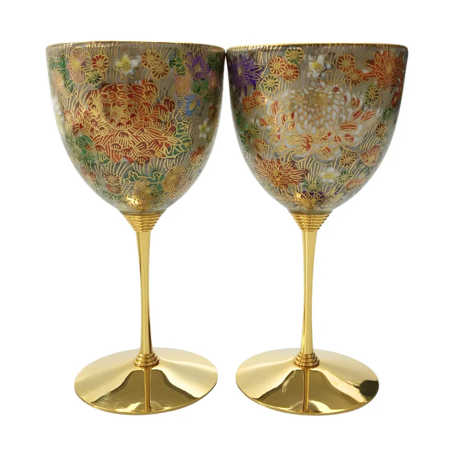 九谷焼 ペアワインカップ 金花柄【AFI23】 | Buyee 通販購入サポート