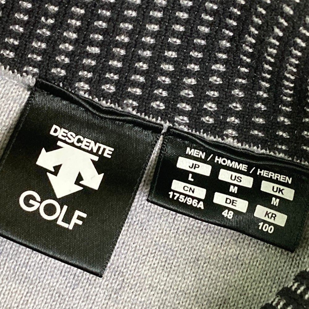 サイズ：L DESCENTE GOLF デサントゴルフ  ウール混 ニット ジップジャケット  グレー系 [240101453009] ゴルフウェア メンズ ストスト サイズ：L DESCENTE GOLF デサントゴルフ ウール混 ニット