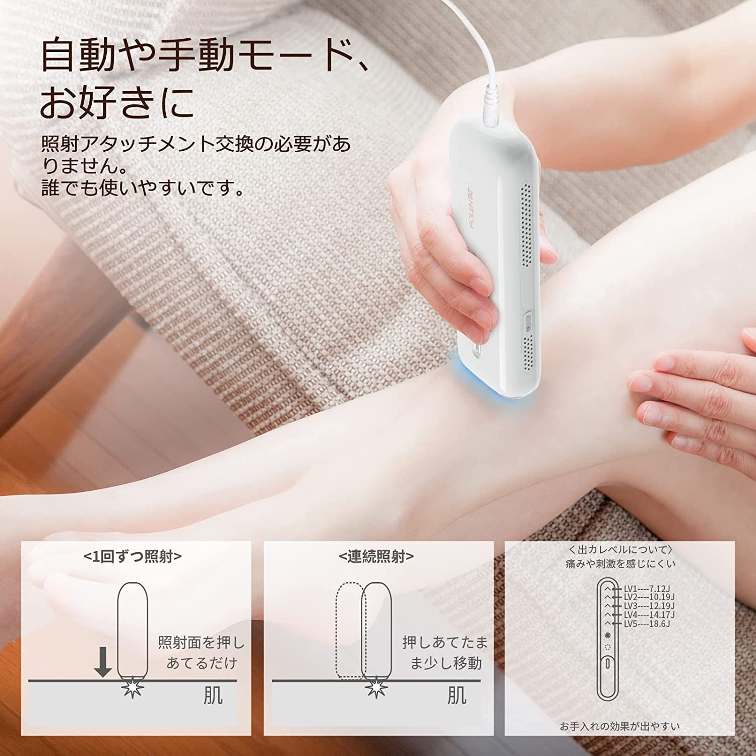 POLENTAT 脱毛器 IPL SR赤光美肌 全身 サファイア 冷感5℃ - AKINK