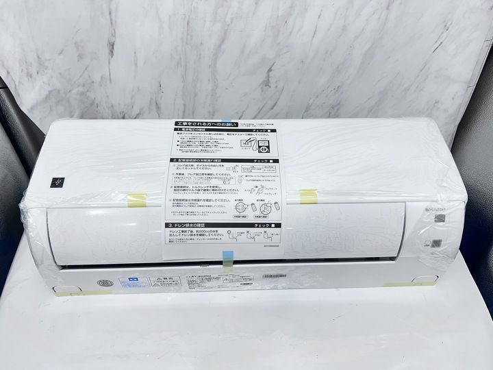 開封済 ♥品 SHARP ルームエアコンセット プラズマクラスター7000 6畳 AY-S22DG ホワイト系 冷媒R32