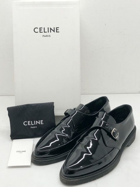 CELINE(セリーヌ) CREEPERS クリーパーズ パテント バックルシューズ ブラック / サイズ 42.5 約28.0cm 【007】