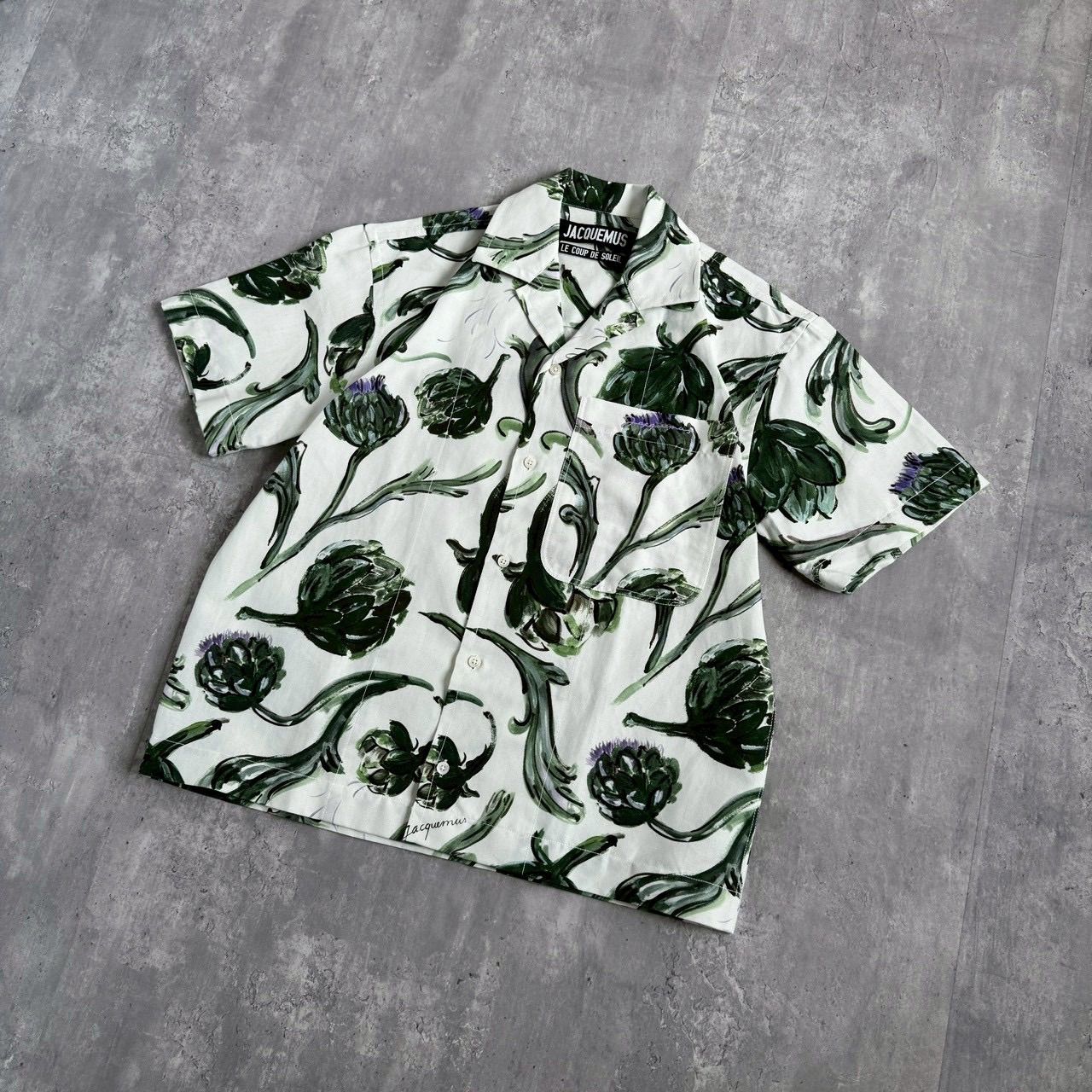JACQUEMUS ジャックムス LE COUP DE SOLEIL リネン混 ボタニカルオープン シャツ 44サイズ