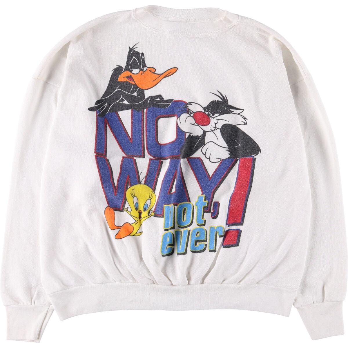 USA製　シルベスターキャット　スウェットトレーナー　ブラック　Lサイズ　古着 古着 90年代 LOONEY TUNES ルーニーテューンズ ダフィーダック