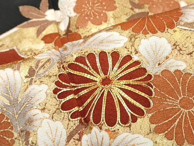 平和屋着物○中国三大刺繍 スワトウ相良刺繍 総刺繍 太鼓柄袋帯 紬地