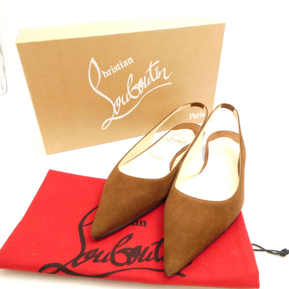 Christian Louboutin ルブタン フラットサンダル 35 22cm相当 スエード ポインテッドトゥ レディース AY6746