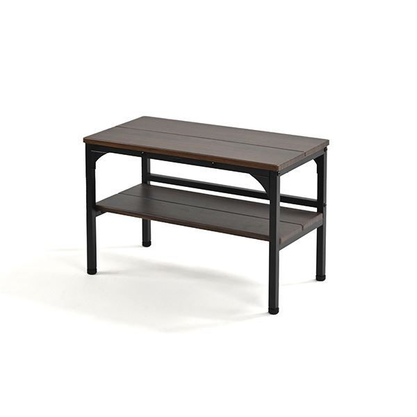 玄関ベンチ棚付き ダークブラウン 幅約60cm 組立品