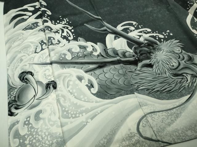 平和屋本店■極上　訪問着　手描き　龍　さが美扱い　逸品　DZAB1422kh5 平和屋本店□極上 訪問着 手描き 龍 さが美扱い 逸品 DZAB1422kh5