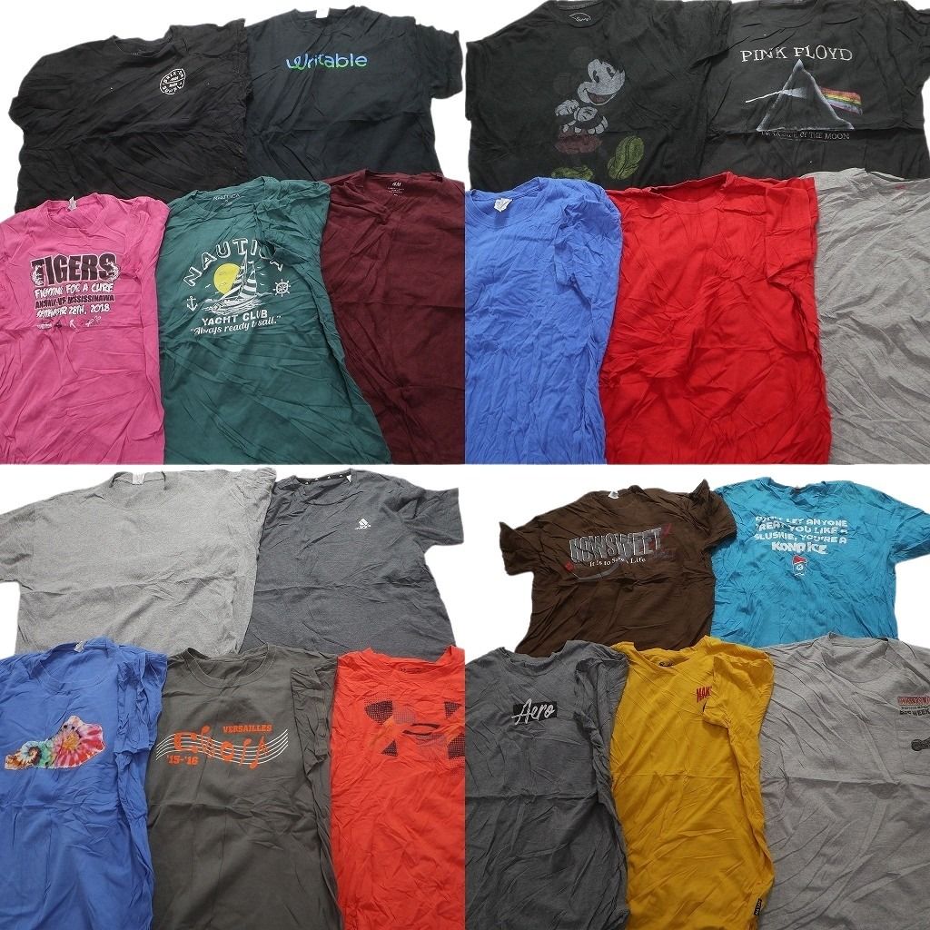 古着卸 まとめ売り カラーMix プリント 半袖Tシャツ 20枚セット (メンズ M /L /XL ) ミッキー ピンクフロイド バンT 中古 古着 MY3974