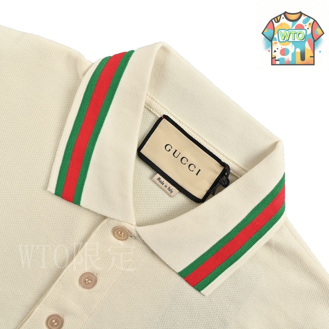 GW断捨離特別価格！ GUCCI ホワイト ポロシャツ 蜂刺繍 今日特価】Gucci 24SS 辰年限定 ポケット炎刺繍ポロ-1 - メルカリ