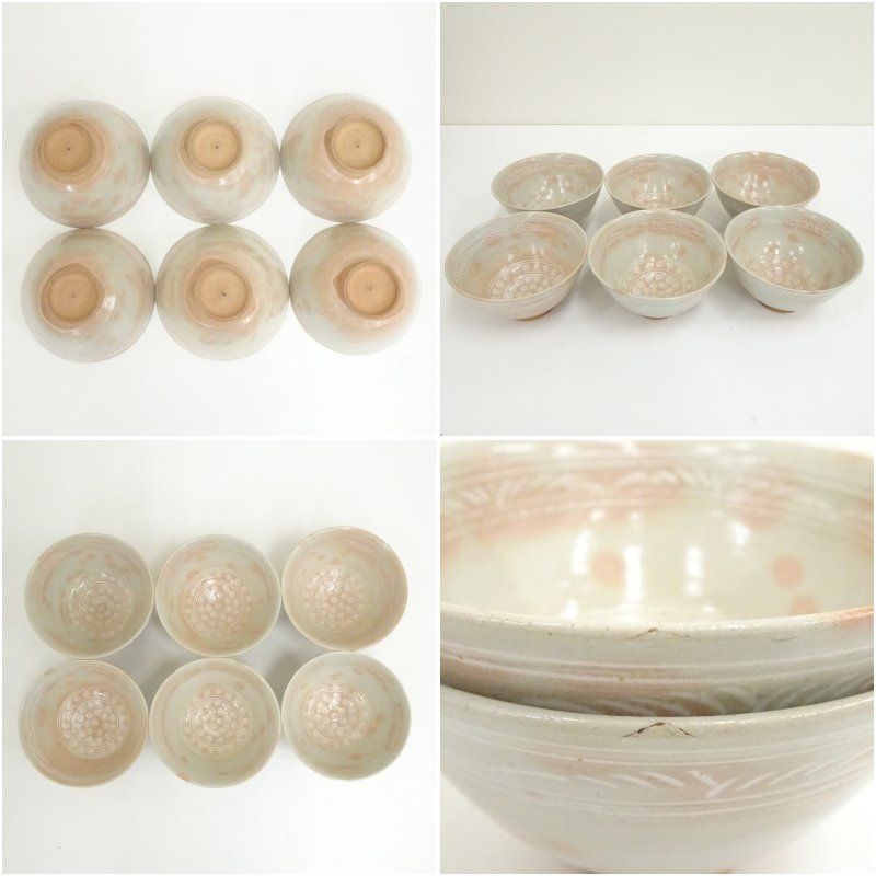 330『三島手 抹茶茶碗』　　/骨董品 古美術 古玩 アンティーク 三島手抹茶茶碗 | iichi 日々の暮らしを心地よくする