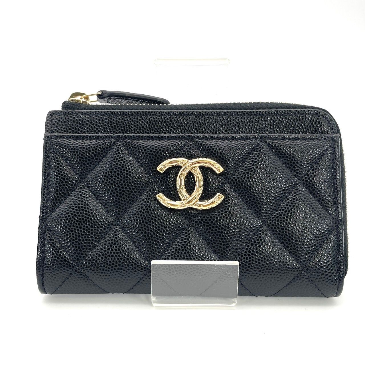 シャネル CHANEL コインケース マトラッセ 黒 ゴールド金具