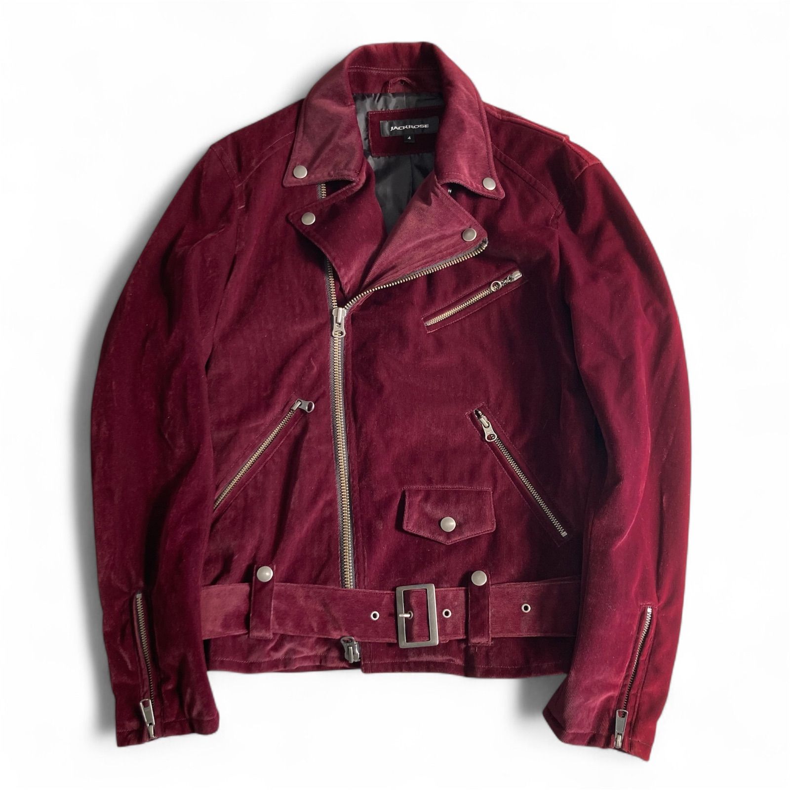 JACKROSE コーデュロイ ダブルライダースジャケット ワインレッド