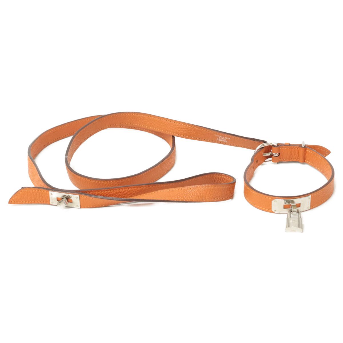 HERMES エルメス □I刻レザー ケリー金具 ドッグリード □H刻レザー 首輪 チョーカー