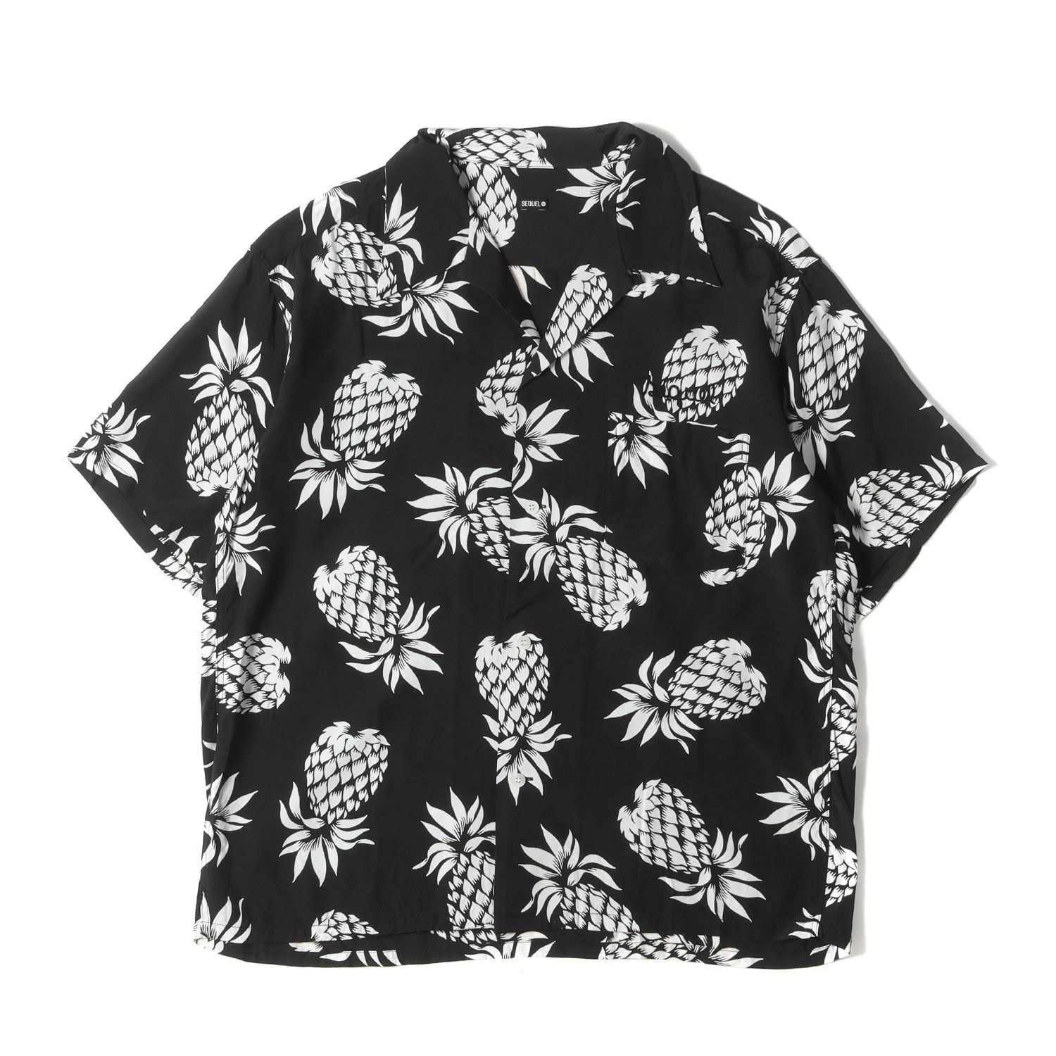 美品 SEQUEL シークエル シャツ サイズ:M パイナップル柄 レーヨン  