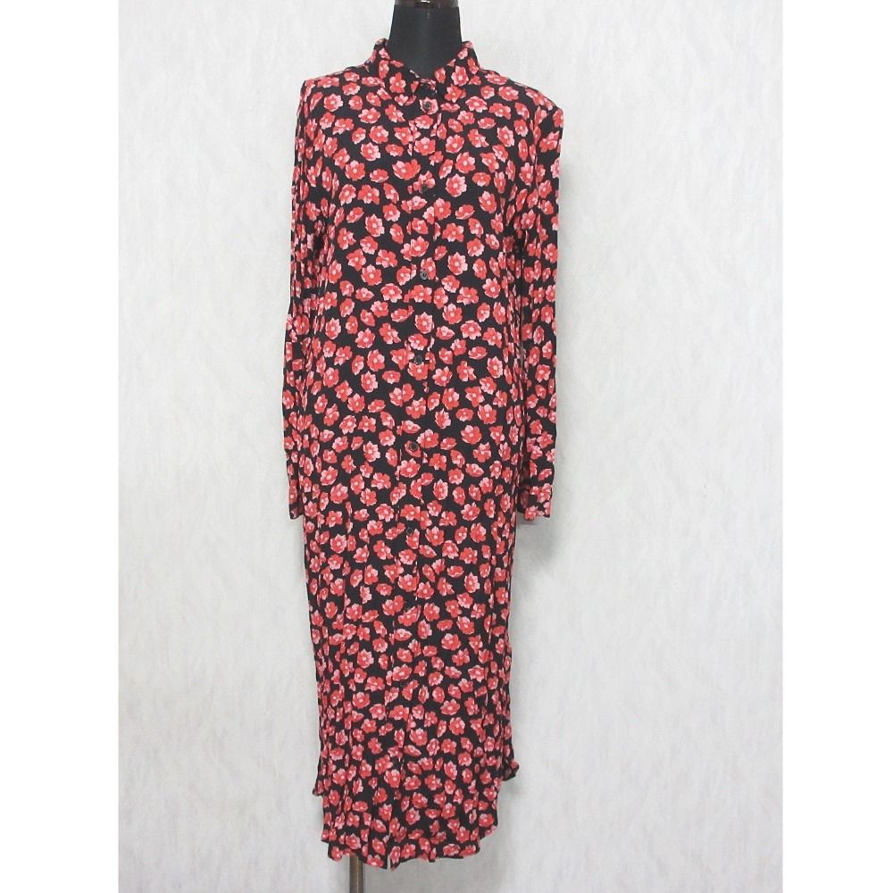 美品 GANNI ガニー フラワープリント 花柄 長袖 ロング シャツ