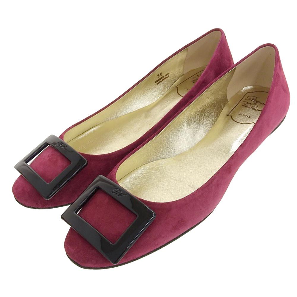 新品同様 Roger よし Vivier ロジェヴィヴィエ スエード バックル  