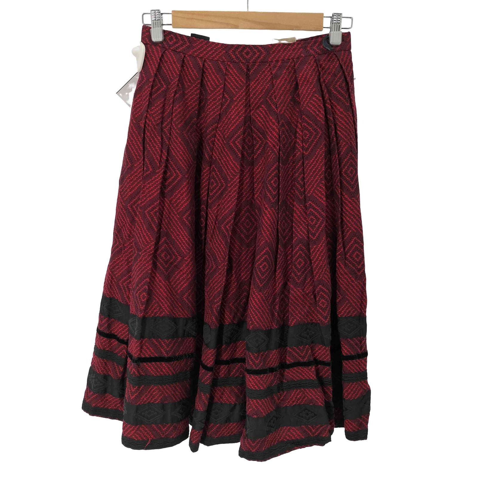 ユーズドフルギ USED古着 {{EGER}} レーヨン混 総柄ウールプリーツ  