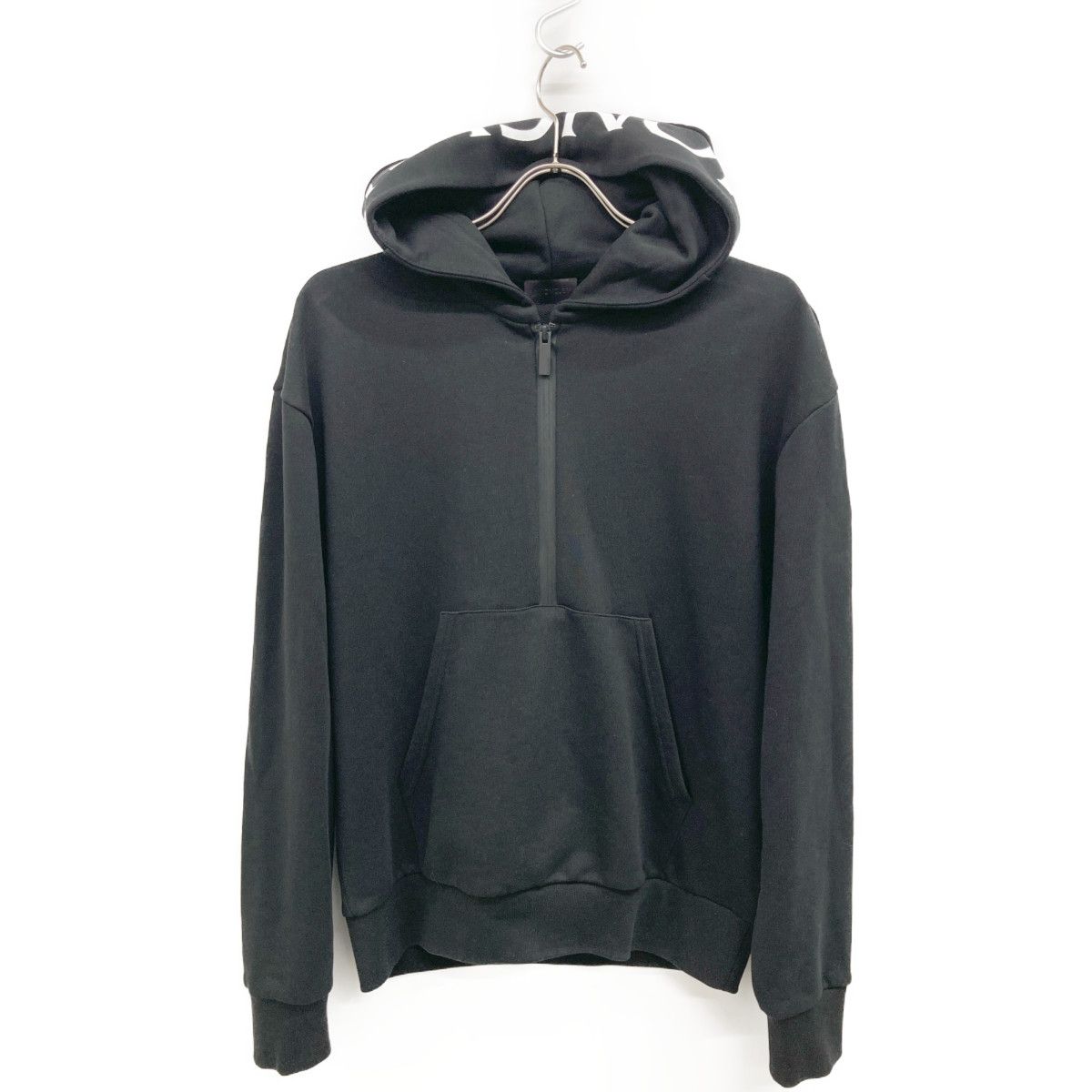 MONCLER モンクレール 21年 ﾌﾞﾗｯｸ HOODIE ﾊｰﾌｼﾞｯﾌﾟﾊﾟｰｶ XS