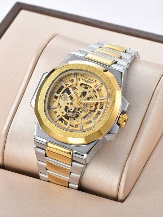 腕時計 メンズ 機械式 1個 中空自動機械式腕時計 メンズ ステンレススチールバンド ビジネス腕時計 バタフライバックル付き