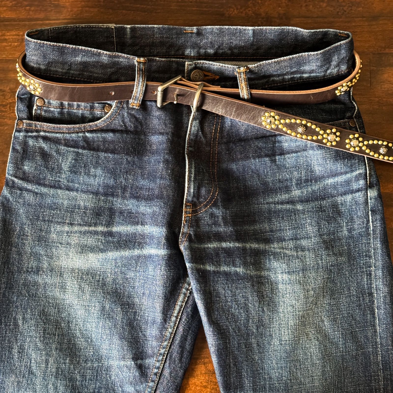 オーダーページ』スタッズナローベルトクラウンオールUKサドル23mm  