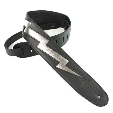 DSL Straps | Lightbolt Black|Black Silver | Ace Frehley
