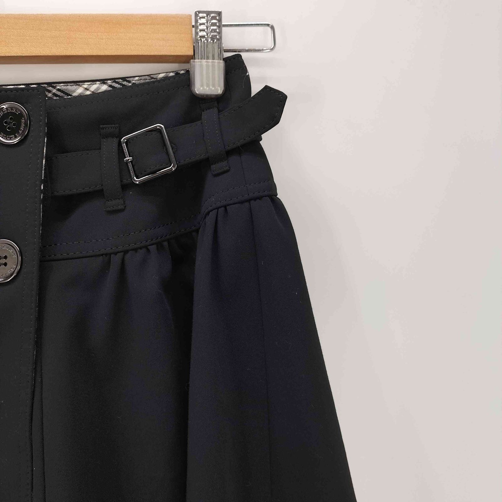 BURBERRY バーバリーブルーレーベル フレア スカート ベルト付 36 S バーバリーブルーレーベル/BURBERRY】フレアスカート チェック