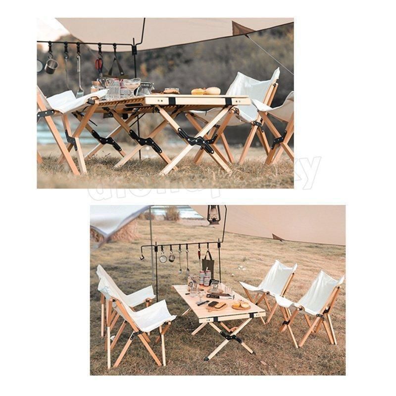 テーブル 折りたたみ レジャー ロール ウッド 120cm 90cm 54cm