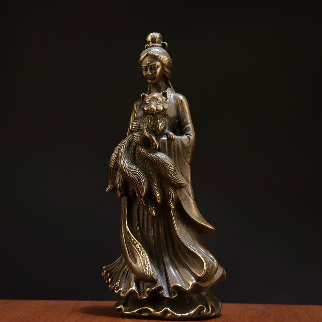 九尾狐仙 霊狐 装飾品 工芸品 美術品 置物 新品】九尾