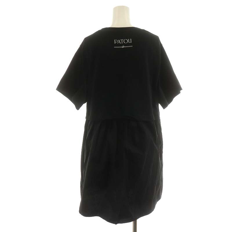 PATOU / オーガニックコットンミックスミニドレス/S/コットン/BLK/22SA2-JE043-92 パトゥ PATOU 22SS オーガニックコットン ミックス ミニドレス