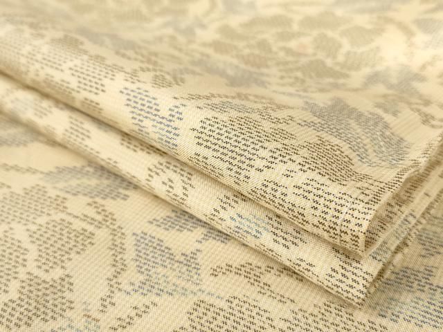 平和屋着物○上質な小紋 紬地 更紗花間道 正絹 逸品 未