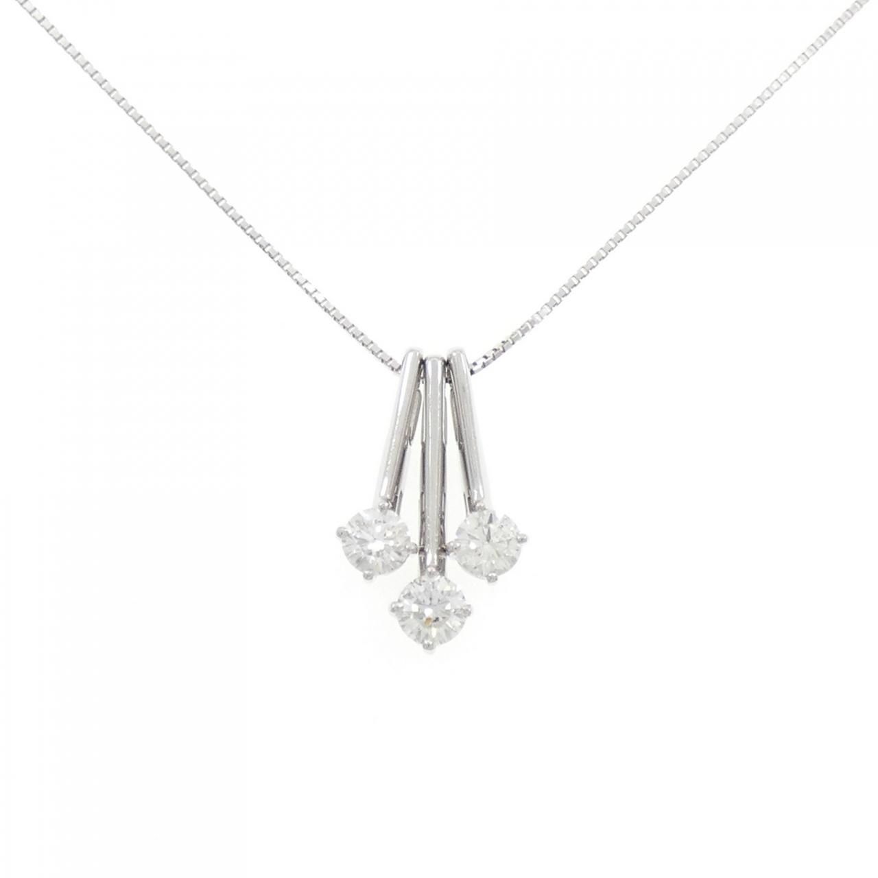 K18WG ダイヤモンド ネックレス 0.332CT 0.375CT 0.331CT D-E SI2 VG  