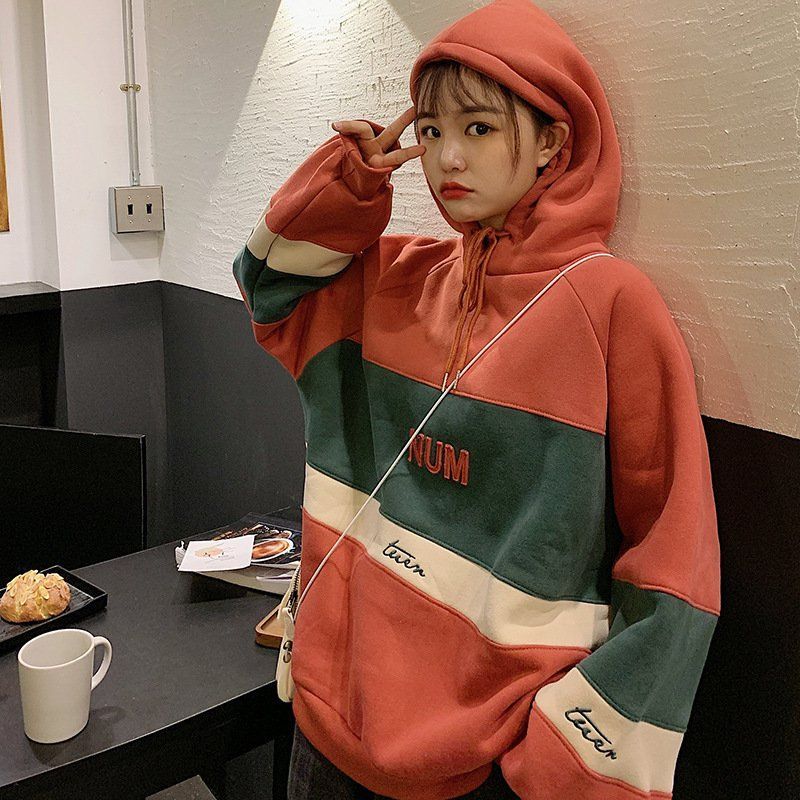 韓国 メンズ 赤 黒 バイカラー パーカー オーバーサイズ（楽天市場  