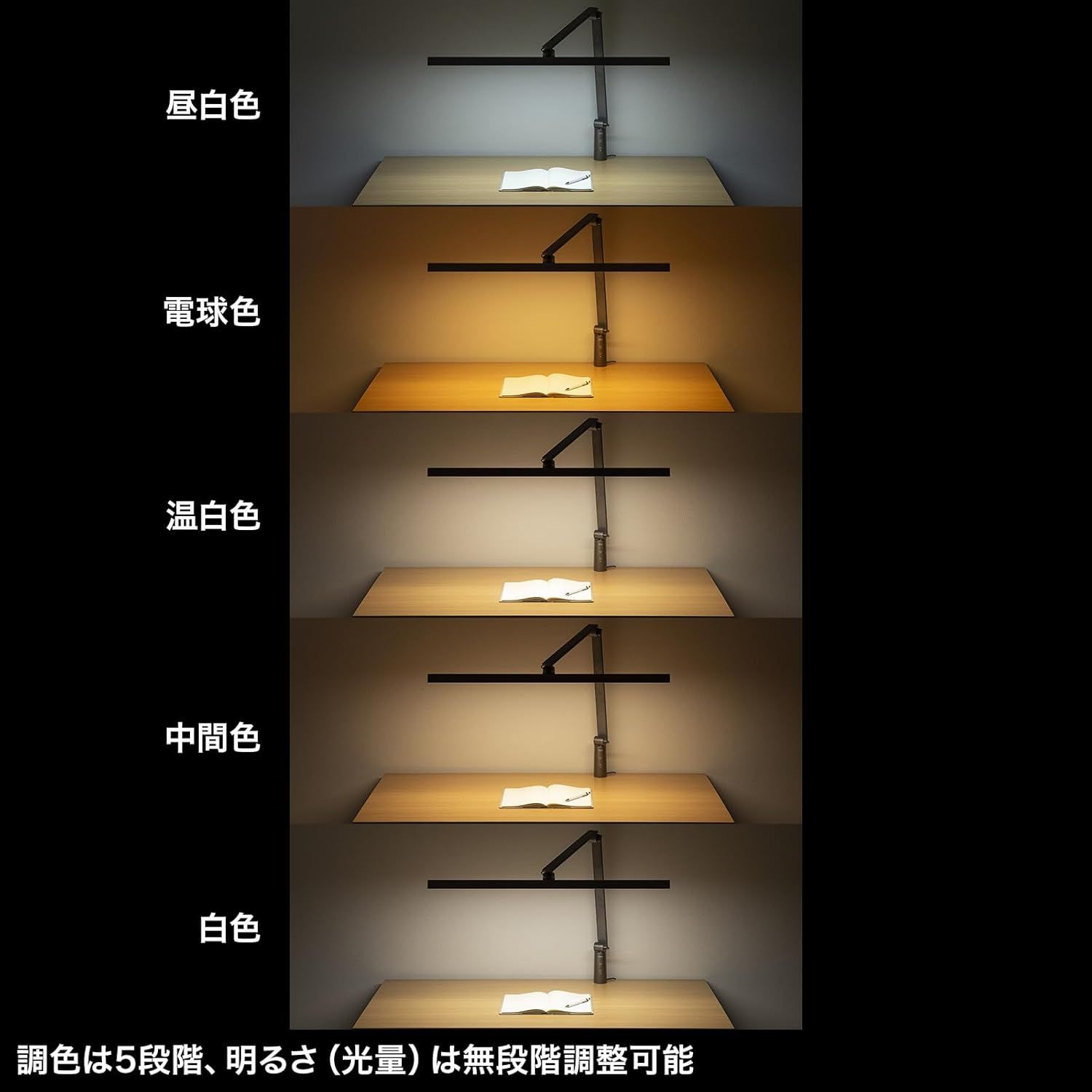 サンワサプライ クランプ固定式LEDデスクライト