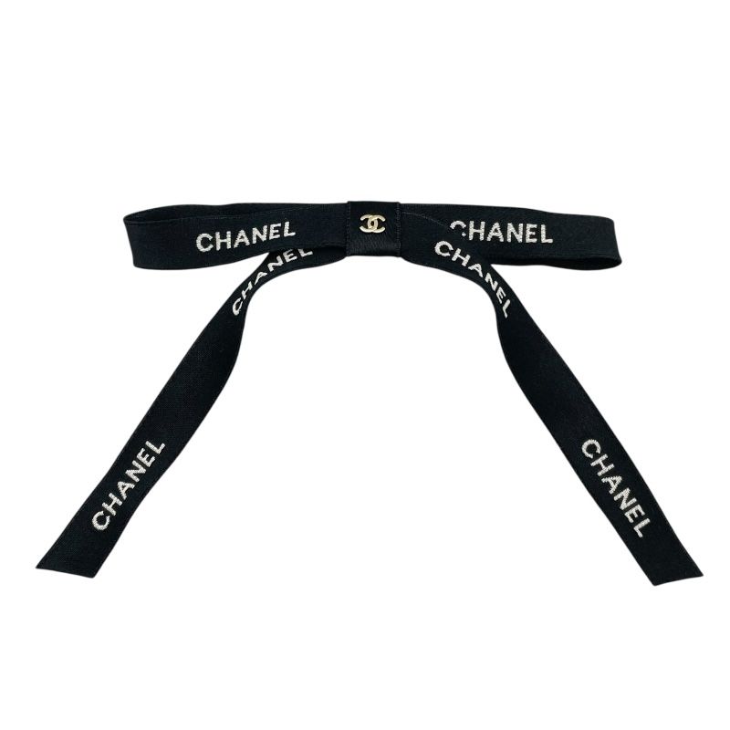 シャネル CHANEL ココマークリボンバレッタ 24B ブラック レディース バレッタ
