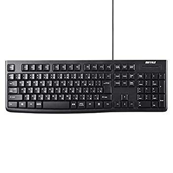 【中古】BUFFALO USB接続 有線スタンダードキーボード ロングケーブル ブラック BSKBU108LBK【Windows/PS4/Nintendo Switch対応】 mxn26g8