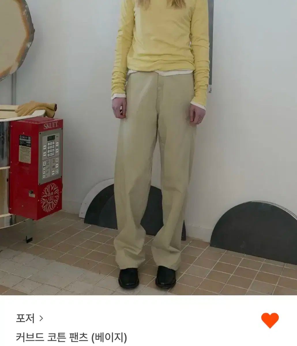 ポーザー 曲線 コットン パンツ ベージュ S