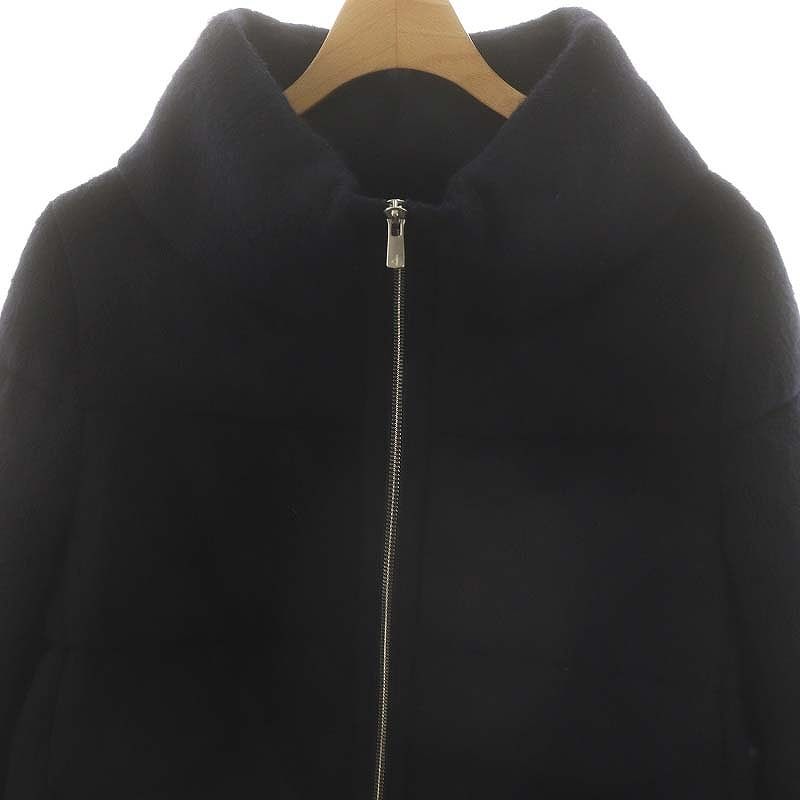 アナイ ANAYI 23AW アルパカシャギーダウンコート 38 濃紺 /MI □OS