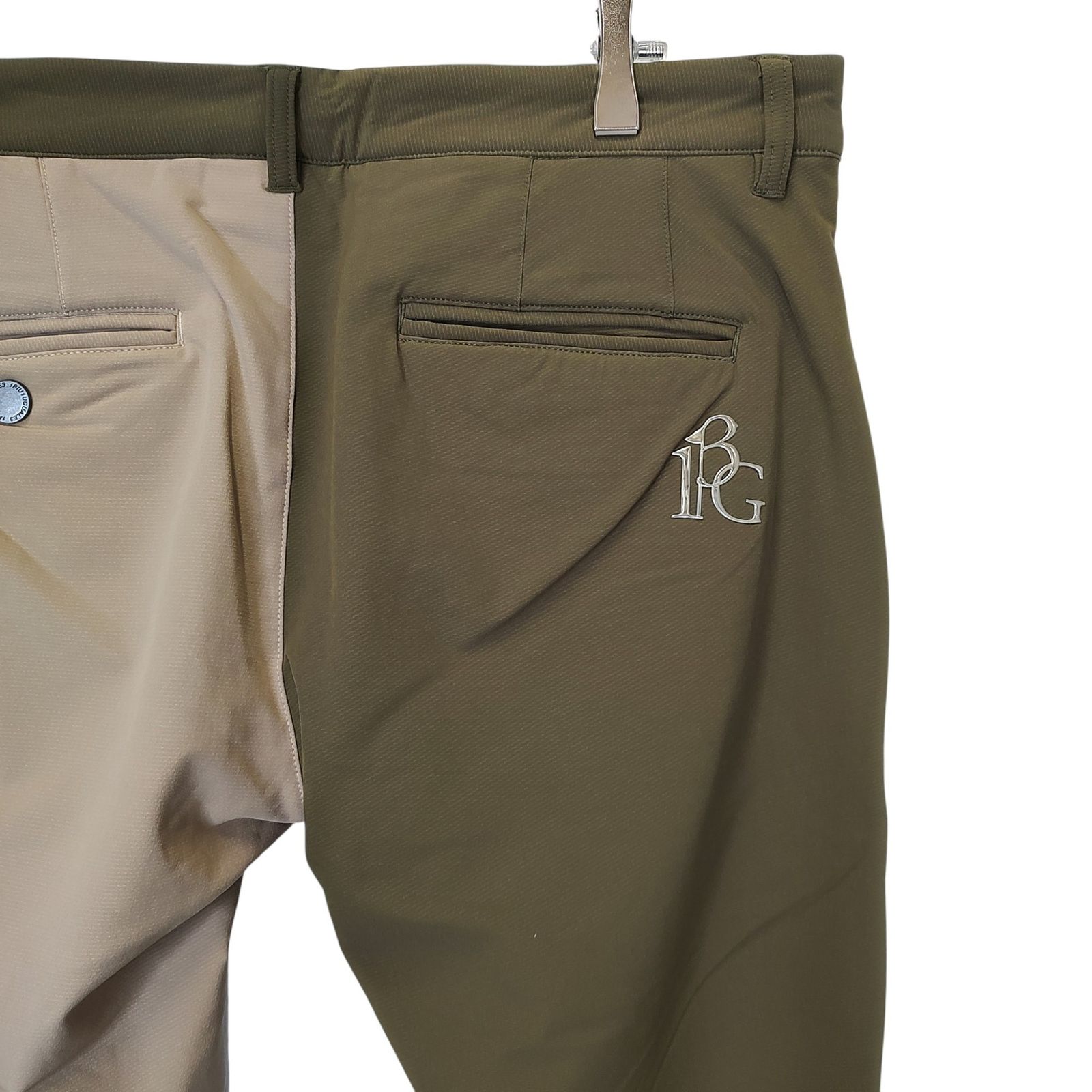 1PIU1UGUALE3 GOLF ウノピゥウノウグァーレトレ ゴルフ 113 GOLF RIB PANTS リブ パンツ GRP163 POE516 6 XL ホワイト×カーキ メンズ WWW_OLIVIERBERNSTEIN_COM