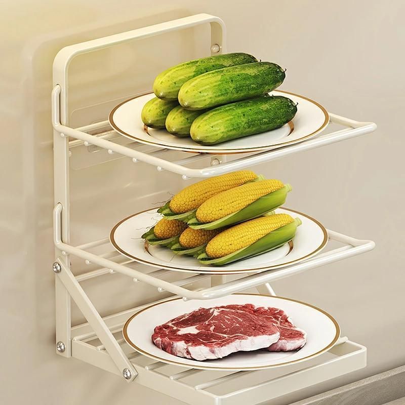 キッチンラック キッチン収納 調味料ラック壁掛け式 台所 調味 調理 食材 ラック 省スペース 折りたたみ 縦収納型 台所 調味 調理 皿置き棚