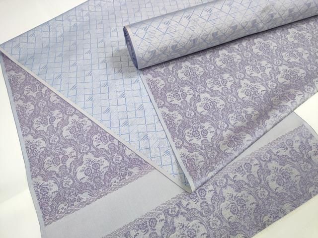 平和屋本店■極上　お召　反物　着尺　草木染　石畳文　裏地付き　逸品　未使用　DZAA11125kh5 平和屋本店□極上 お召 反物 着尺 洋花文 逸品 未使用 DZAA11272kh5 平和