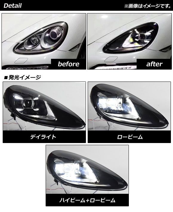 LEDヘッドライト ポルシェ カイエン 958 前期 2010年03月～2014年06月 クリアレンズ AFS機能非搭載車用 AP-LL483 入数：1 セット(左右) - メルカリ