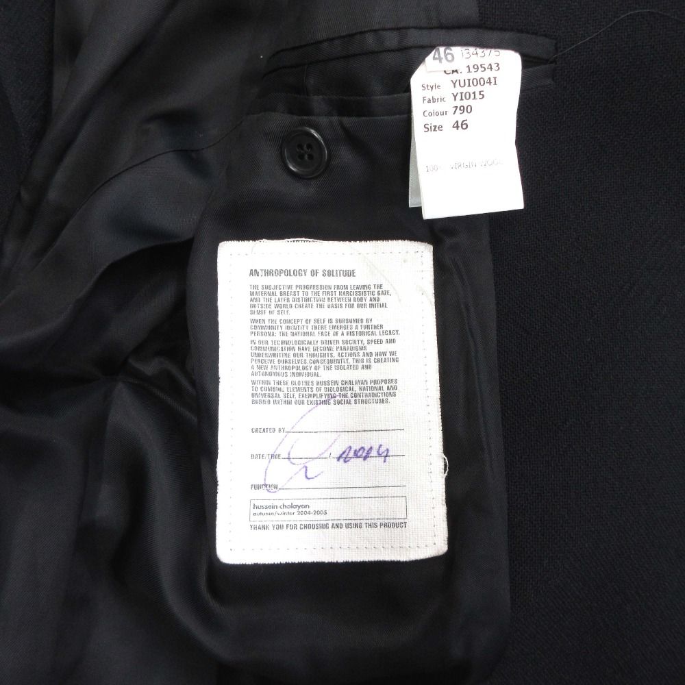 美品 04AW Hussein Chalayan フセインチャラヤン テーラード