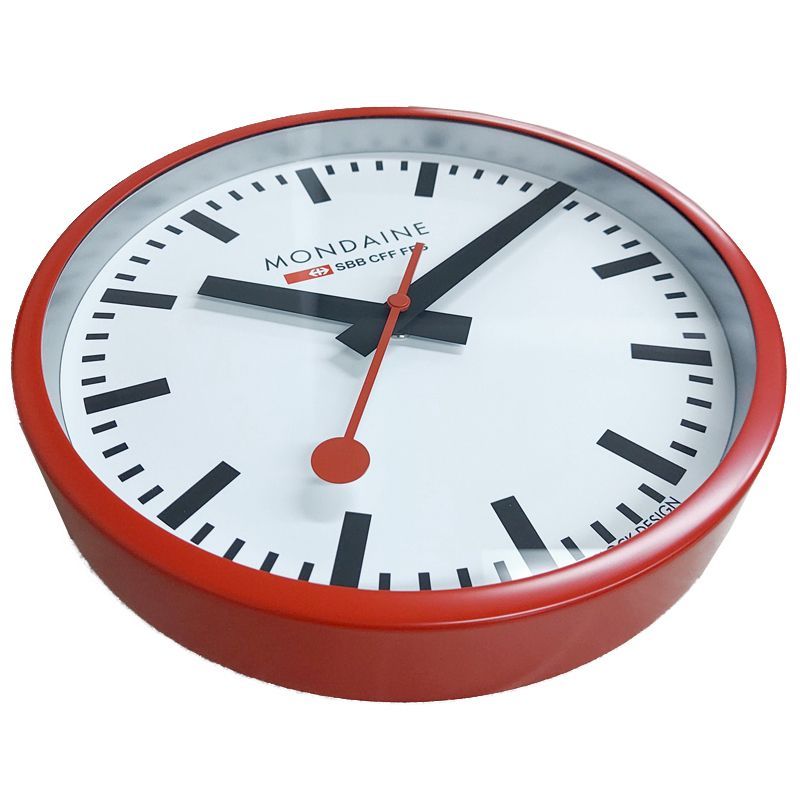 モンディーン MONDAINE 箱凹みあり ウォール クロック Wall Clock 掛け時計 A990.CLOCK.11SBC 25cm レッド 並行輸入品 NEXPOTALLINN_EU