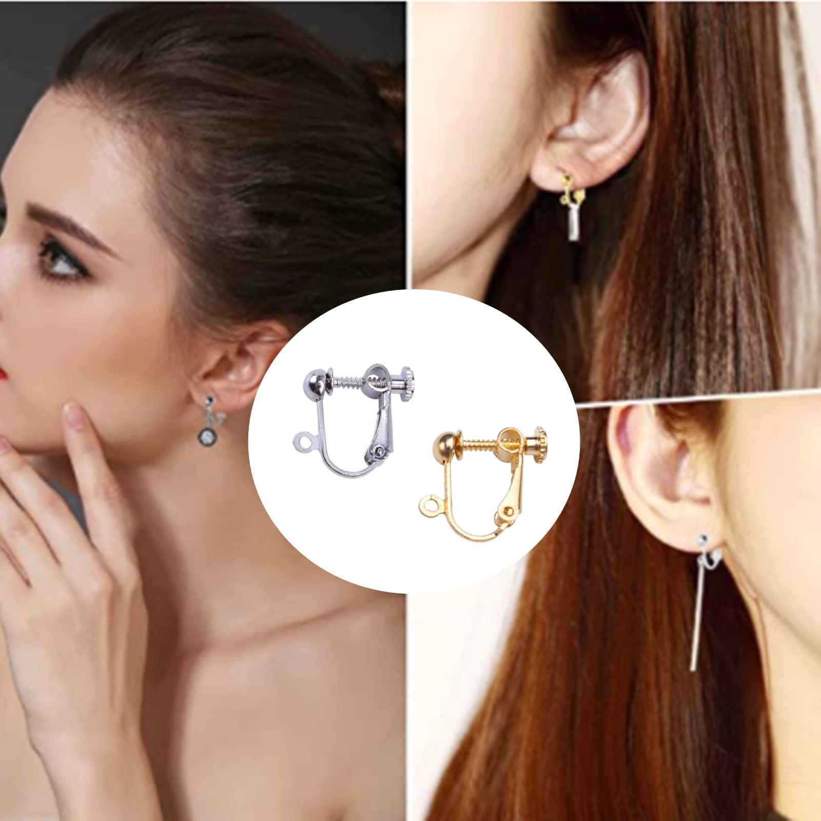 人気商品】イヤリング パーツ 耳穴なし 手作り用 アクセサリーパーツ 