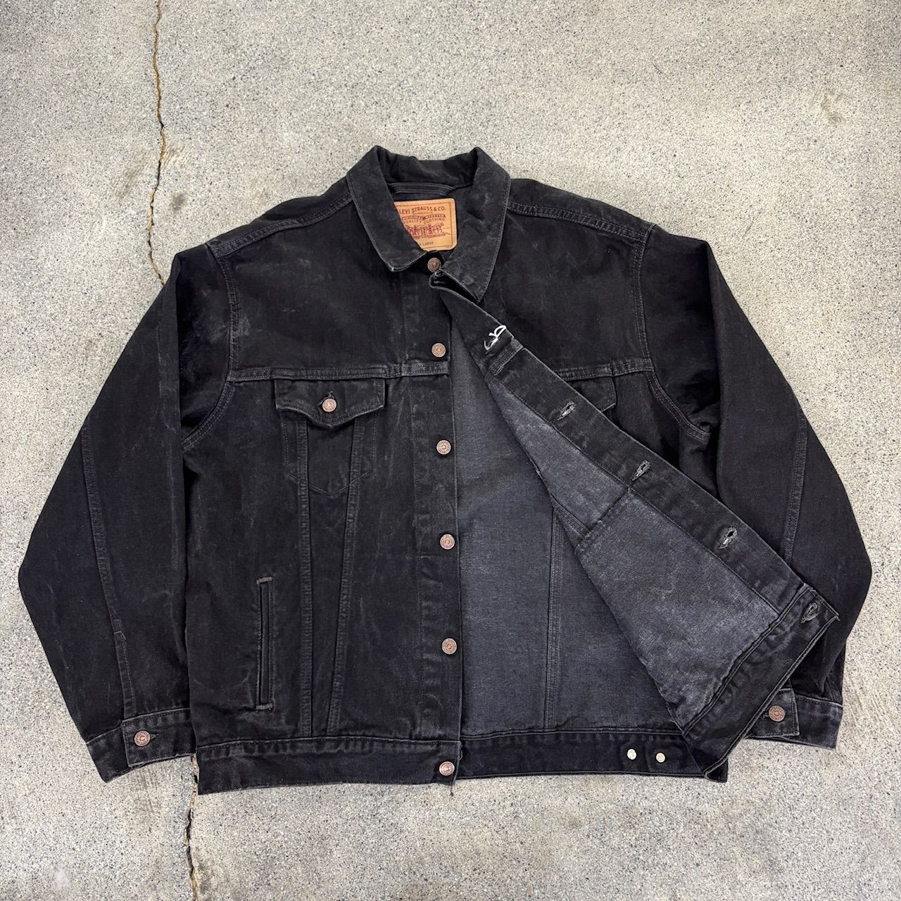 Levi's】97s 70507-4159 Black Denim Jacket Made in USA X-Large 