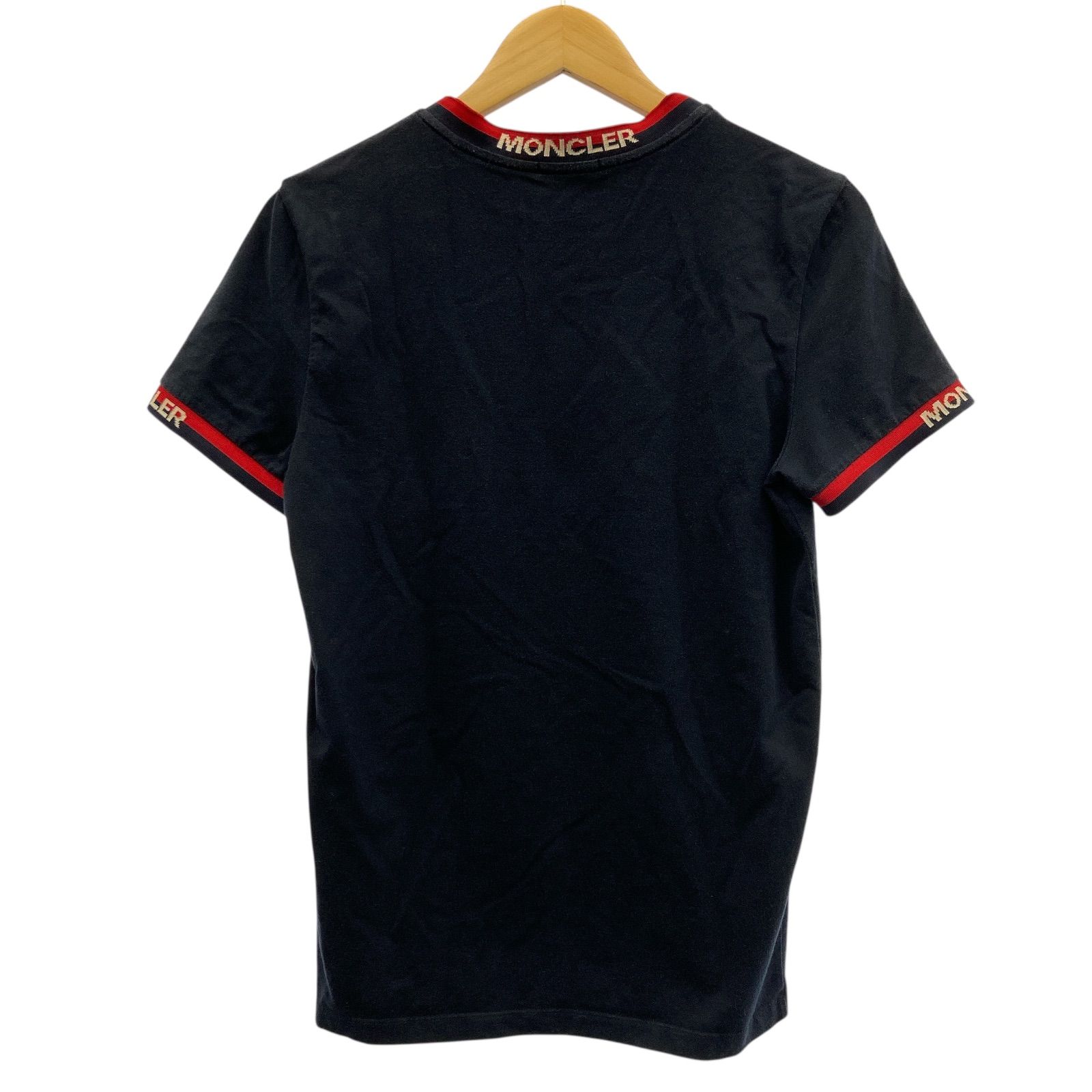 TY01 MONCLER モンクレール Tシャツ ブラック トップス メンズ XS 